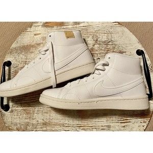 Size 8 - Nike Court Royale 2 Mid Triple White Wore Only Once.